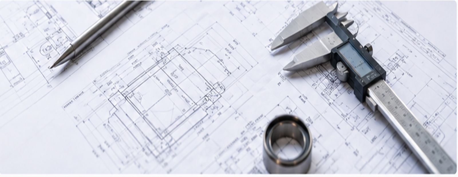 Calibro e disegno tecnico meccanico
